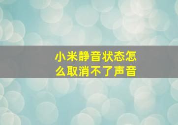 小米静音状态怎么取消不了声音