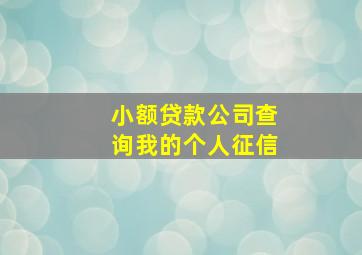 小额贷款公司查询我的个人征信