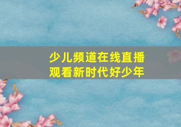 少儿频道在线直播观看新时代好少年