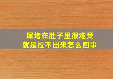 屎堵在肚子里很难受就是拉不出来怎么回事