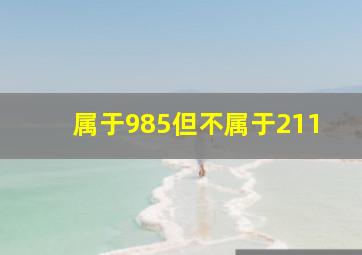 属于985但不属于211