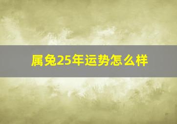 属兔25年运势怎么样