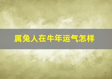 属兔人在牛年运气怎样