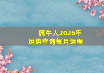 属牛人2026年运势查询每月运程