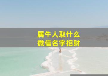 属牛人取什么微信名字招财