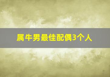 属牛男最佳配偶3个人