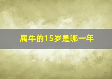 属牛的15岁是哪一年