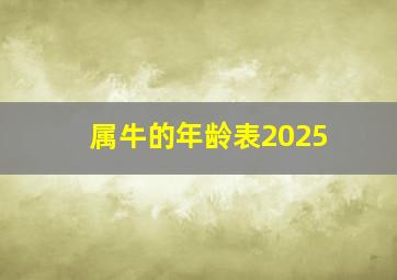 属牛的年龄表2025