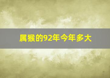 属猴的92年今年多大