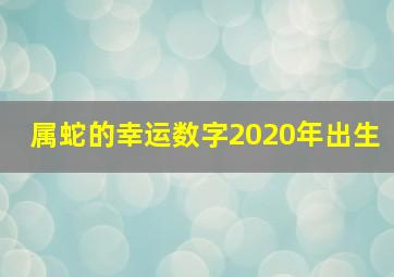 属蛇的幸运数字2020年出生