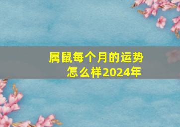 属鼠每个月的运势怎么样2024年