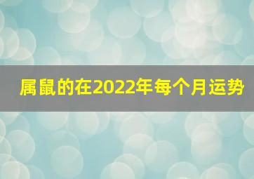 属鼠的在2022年每个月运势