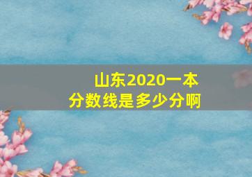 山东2020一本分数线是多少分啊