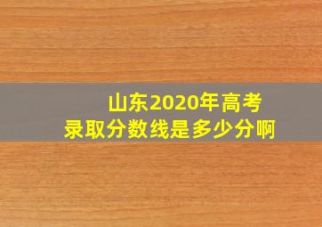 山东2020年高考录取分数线是多少分啊