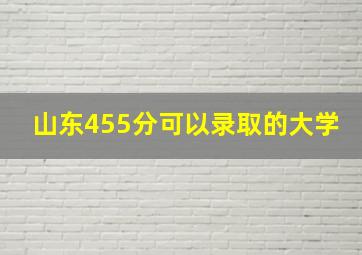 山东455分可以录取的大学