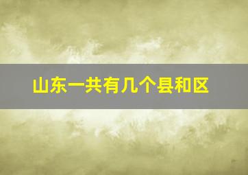 山东一共有几个县和区