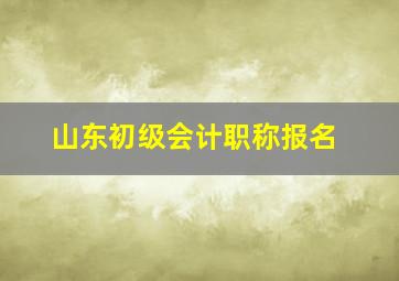 山东初级会计职称报名