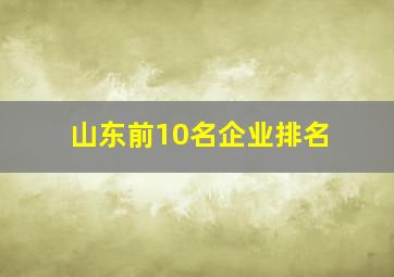 山东前10名企业排名