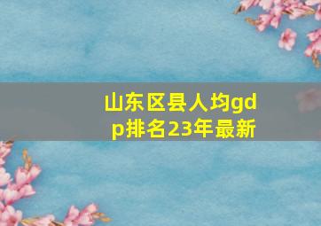 山东区县人均gdp排名23年最新