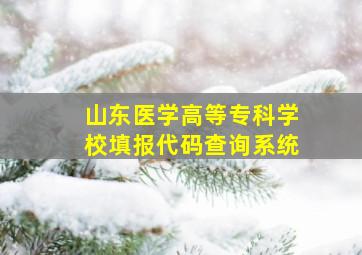 山东医学高等专科学校填报代码查询系统