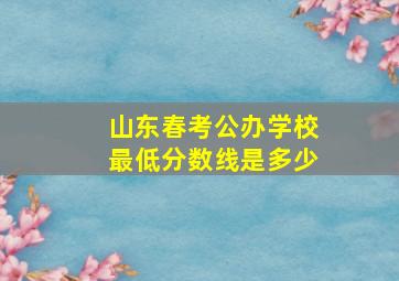 山东春考公办学校最低分数线是多少