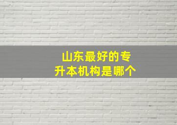 山东最好的专升本机构是哪个