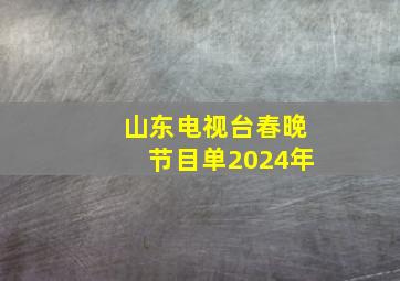 山东电视台春晚节目单2024年