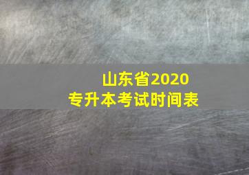 山东省2020专升本考试时间表