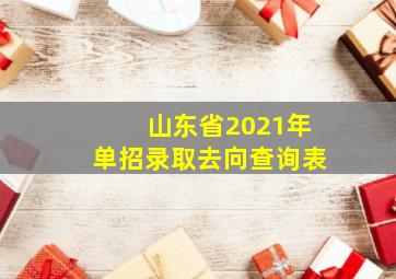 山东省2021年单招录取去向查询表