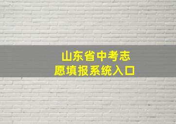 山东省中考志愿填报系统入口