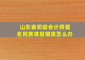 山东省初级会计师报名民族填报错误怎么办