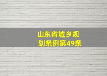 山东省城乡规划条例第49条