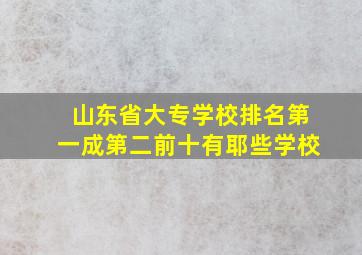 山东省大专学校排名第一成第二前十有耶些学校