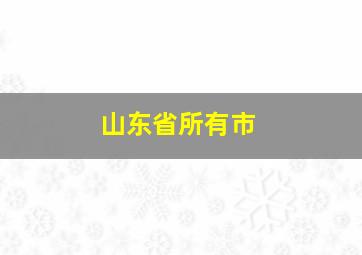 山东省所有市