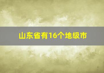 山东省有16个地级市