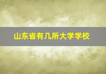 山东省有几所大学学校