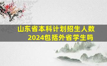 山东省本科计划招生人数2024包括外省学生吗