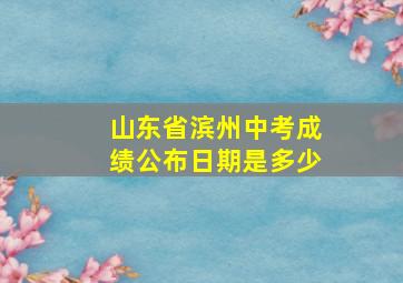 山东省滨州中考成绩公布日期是多少