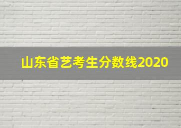 山东省艺考生分数线2020