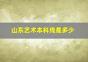 山东艺术本科线是多少