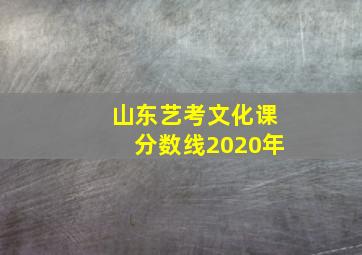 山东艺考文化课分数线2020年