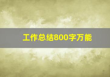 工作总结800字万能