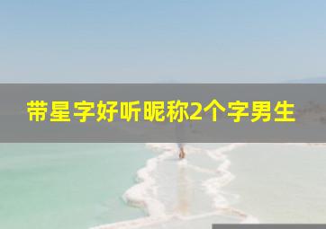 带星字好听昵称2个字男生