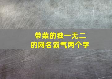 带荣的独一无二的网名霸气两个字