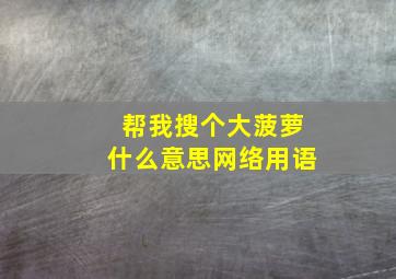 帮我搜个大菠萝什么意思网络用语