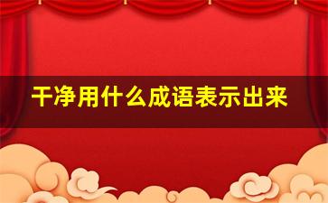 干净用什么成语表示出来