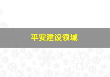 平安建设领域