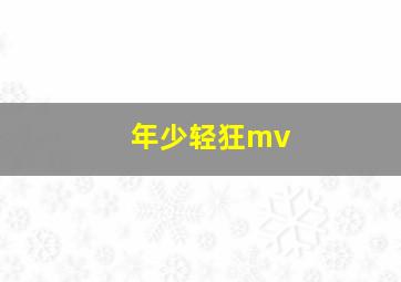 年少轻狂mv