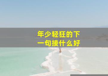 年少轻狂的下一句接什么好