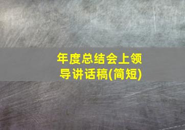 年度总结会上领导讲话稿(简短)